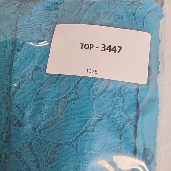 Aéropostale S Teal Blue Lace Front Tank Top - Picture 7 of 7